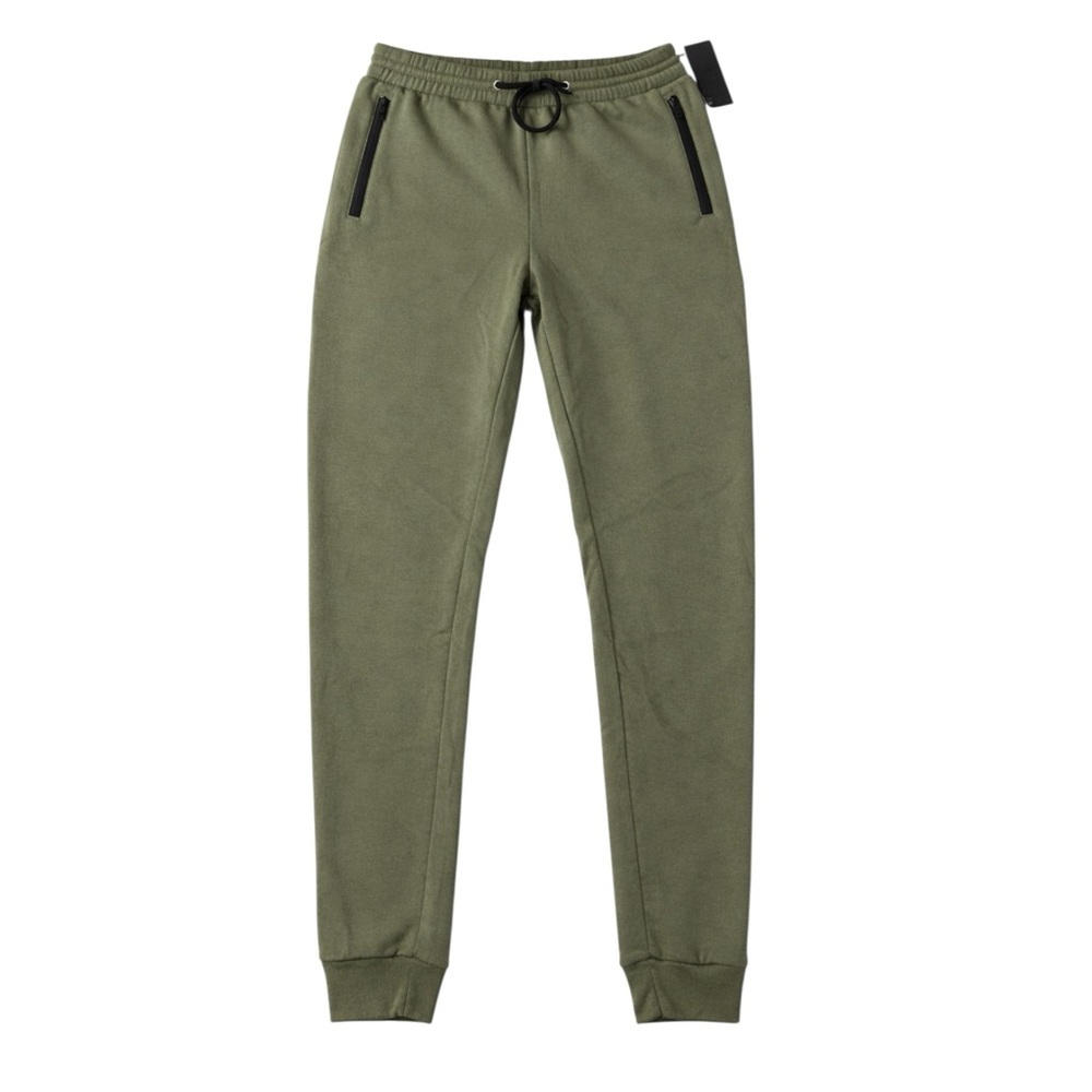 NWT Pure Champ Olive Green Jogger Sweatpants Mens Large Athletic Zip Pocket